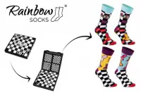 Skarpetki szachowe Rainbow Socks - rozmiar 36-40